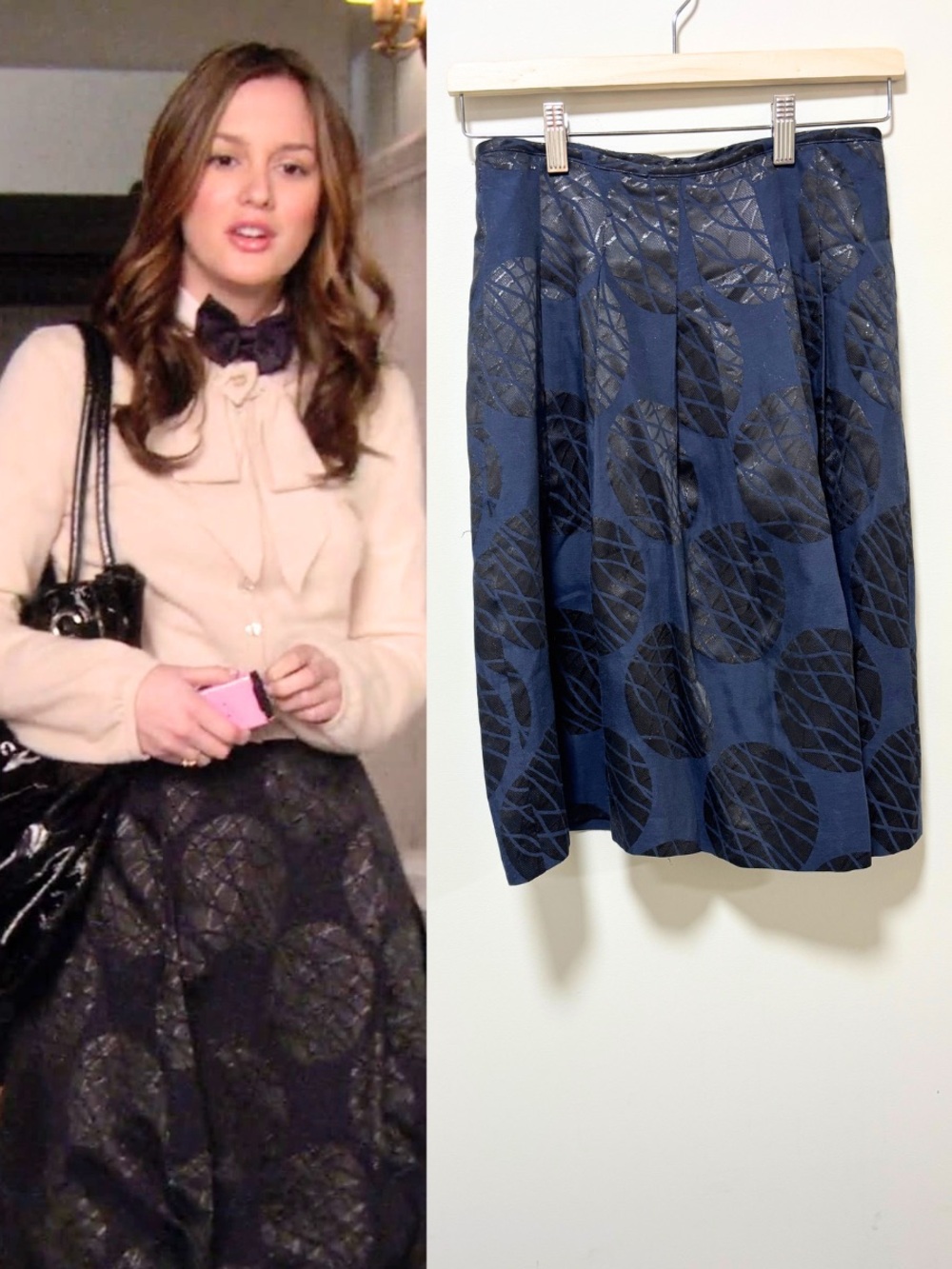 Vince Skirt ASO Blair Waldorf Gossip Girl Late 2000s Designer Blue Full Skirt 2